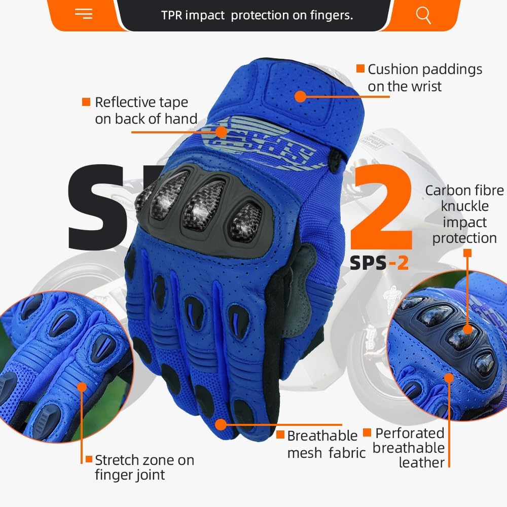 Seibertron SPS-2 Vollfinger-Unisex-Touchscreen-Straßenrenn-Motorrad-MTB-Sport-Handschuhe - Seibertron
