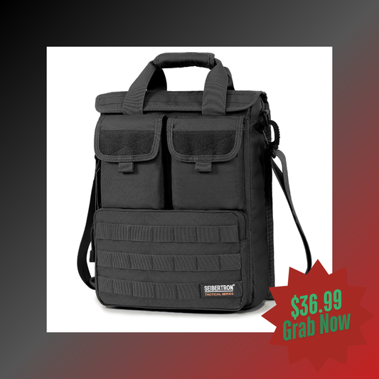 Seibertron Erweiterbare 14" Laptop-Wasserdichte Messenger-Tasche mit mehreren Taschen und Fächern – als Messenger-Tasche tragbar – Seibertron