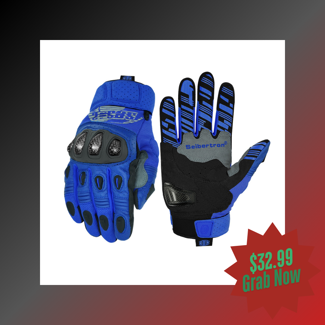 blaue Motocross-Handschuhe