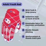 Farbe: Rot | Seibertron B-A-R PRO 2.0 Baseball- und Softball-Schlaghandschuhe Bild 12