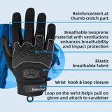 Farbe: Schwarz | Seibertron Vollfinger-Kletter- und Segelhandschuhe mit gepolsterter Handfläche für Kletterseile Bild 02