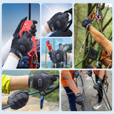 Farbe: Schwarz | Seibertron Vollfinger-Kletter- und Segelhandschuhe mit gepolsterter Handfläche für Kletterseile Bild 05