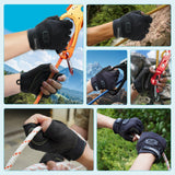 Farbe: Schwarz | Seibertron Halbfinger-Kletter- und Segelhandschuhe mit gepolsterter Handfläche für Kletterseile Bild 05