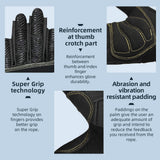 Farbe:alle | Seibertron 3/4 Finger Kletter- und Segelhandschuhe, Dreiviertelfinger mit gepolsterter Handfläche, Kletterseil-Handschuhe, Bild 04