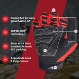 color:Red | Seibertron Dirtclaw fingerless motocross and off-road riding gloves image 13