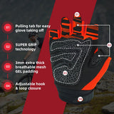 color:Orange | Seibertron Dirtclaw fingerless motocross and off-road riding gloves image 23