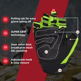 color:Fluorescent Yellow | Seibertron Dirtclaw fingerless motocross and off-road riding gloves image 28