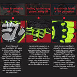 color:Fluorescent Yellow | Seibertron Dirtclaw fingerless motocross and off-road riding gloves image 29