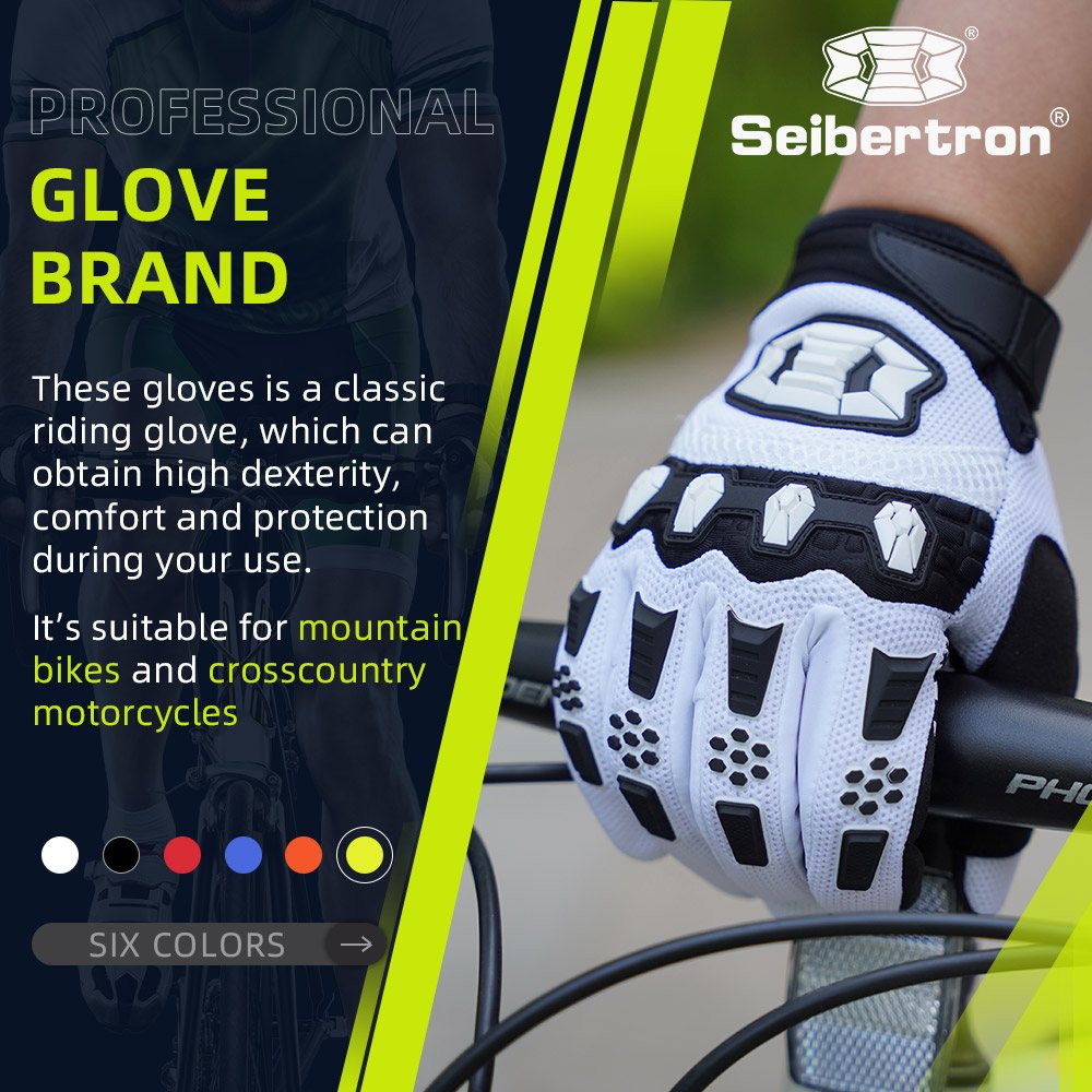 Farbe: Weiß | Seibertron Dirtpaw Vollfinger-Motocross- und Offroad-Handschuhe Bild 06