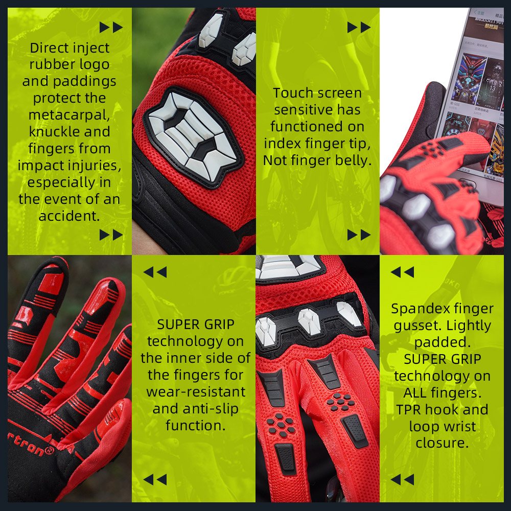 Farbe: Rot | Seibertron Dirtpaw Vollfinger Motocross- und Offroad-Handschuhe Bild 12