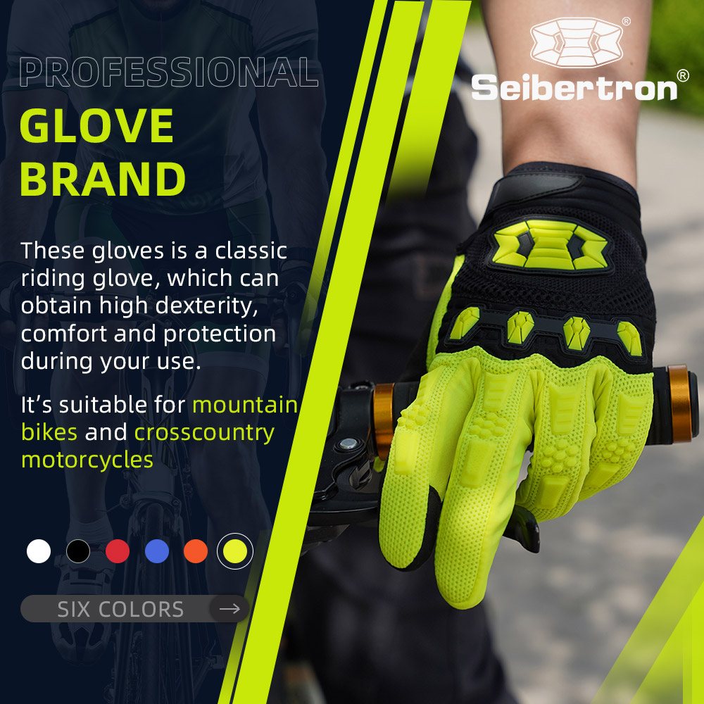 Farbe: Neon-Gelb | Seibertron Dirtpaw Vollfinger-Motocross- und Offroad-Handschuhe, Bild 14