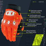 Farbe: Orange | Seibertron Dirtpaw Motorradhandschuhe mit voller Fingerlänge für Motocross und Offroad Bild 23