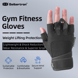 color:Black | Seibertron PRO 2.0 Fitness Gloves padded super grip lifting and fitness gloves image 01