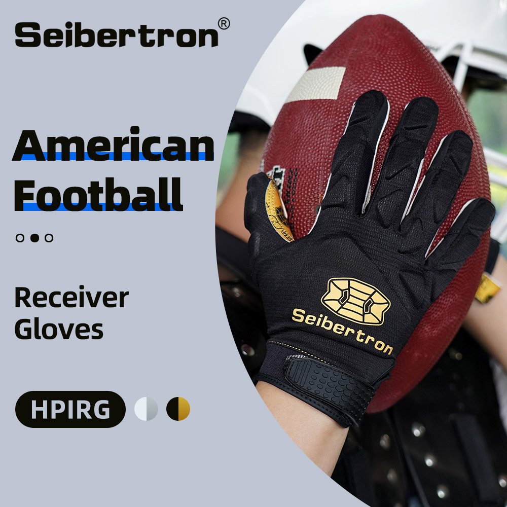 Farbe: Schwarz | Seibertron H.P.I.R.G Touchscreen-Football-Receiver-Handschuhe Bild 01