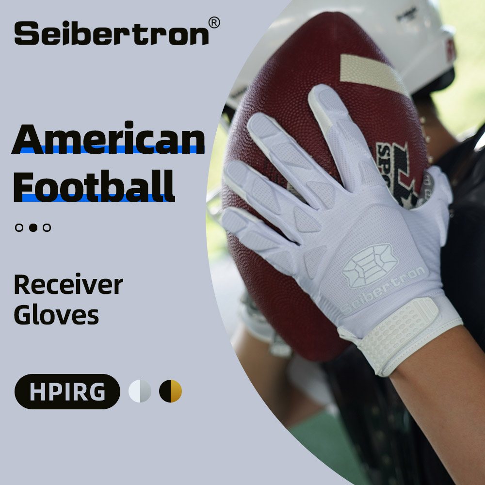 Farbe: Weiß | Seibertron H.P.I.R.G Touchscreen-Football-Receiver-Handschuhe Bild 04