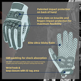 color:White | Seibertron Lineman 2.0 full finger football lineman gloves image 06