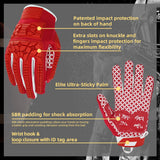 color:Red | Seibertron Lineman 2.0 full finger football lineman gloves image 09