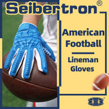 color:Blue | Seibertron Lineman 2.0 full finger football lineman gloves image 10