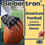 Farbe: Schwarz | Seibertron Lineman 2.0 Football-Lineman-Handschuhe mit halber Fingerlänge Bild 02