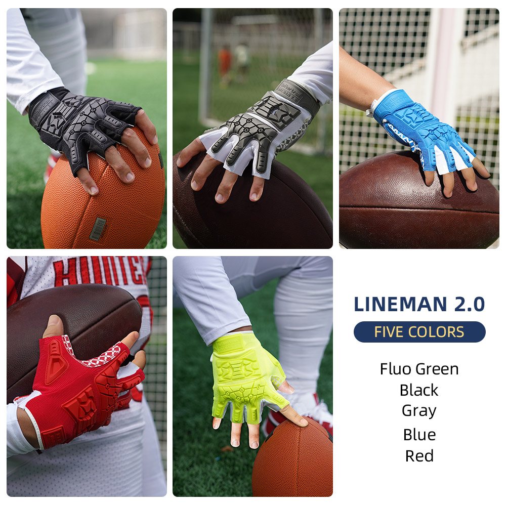 color:all | Seibertron Lineman 2.0 half finger football lineman gloves image 06