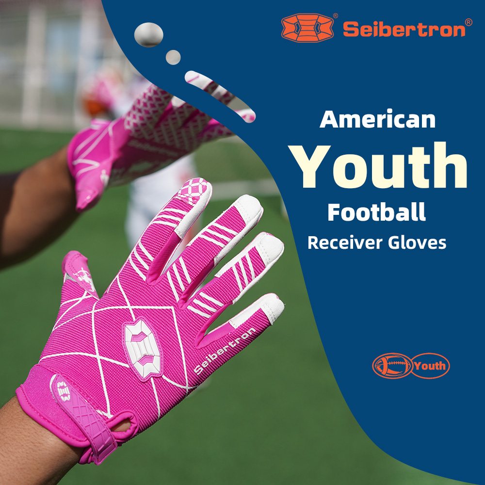 color:Pink | Seibertron Pro 3.0 ultra-stick football receiver gloves image 01