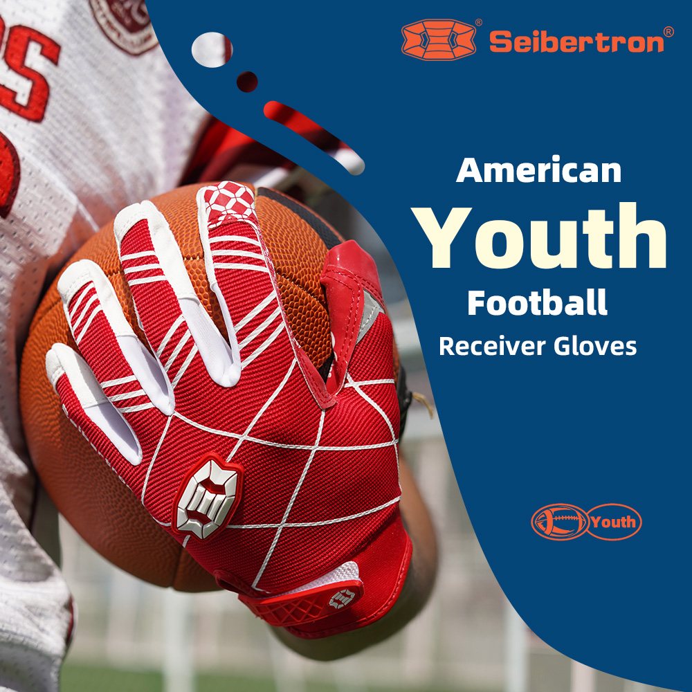 color:Red | Seibertron Pro 3.0 ultra-stick football receiver gloves image 04
