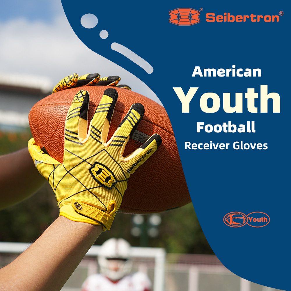 color:Yellow | Seibertron Pro 3.0 ultra-stick football receiver gloves image 13
