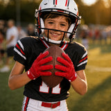 seibertron-gallery:garg-adult-youth-20260714 | product:7340603179198 | color:Red | group:Youth | slot:3 | Seibertron G.A.R.G 2.0 youth football receiver gloves red gallery 3