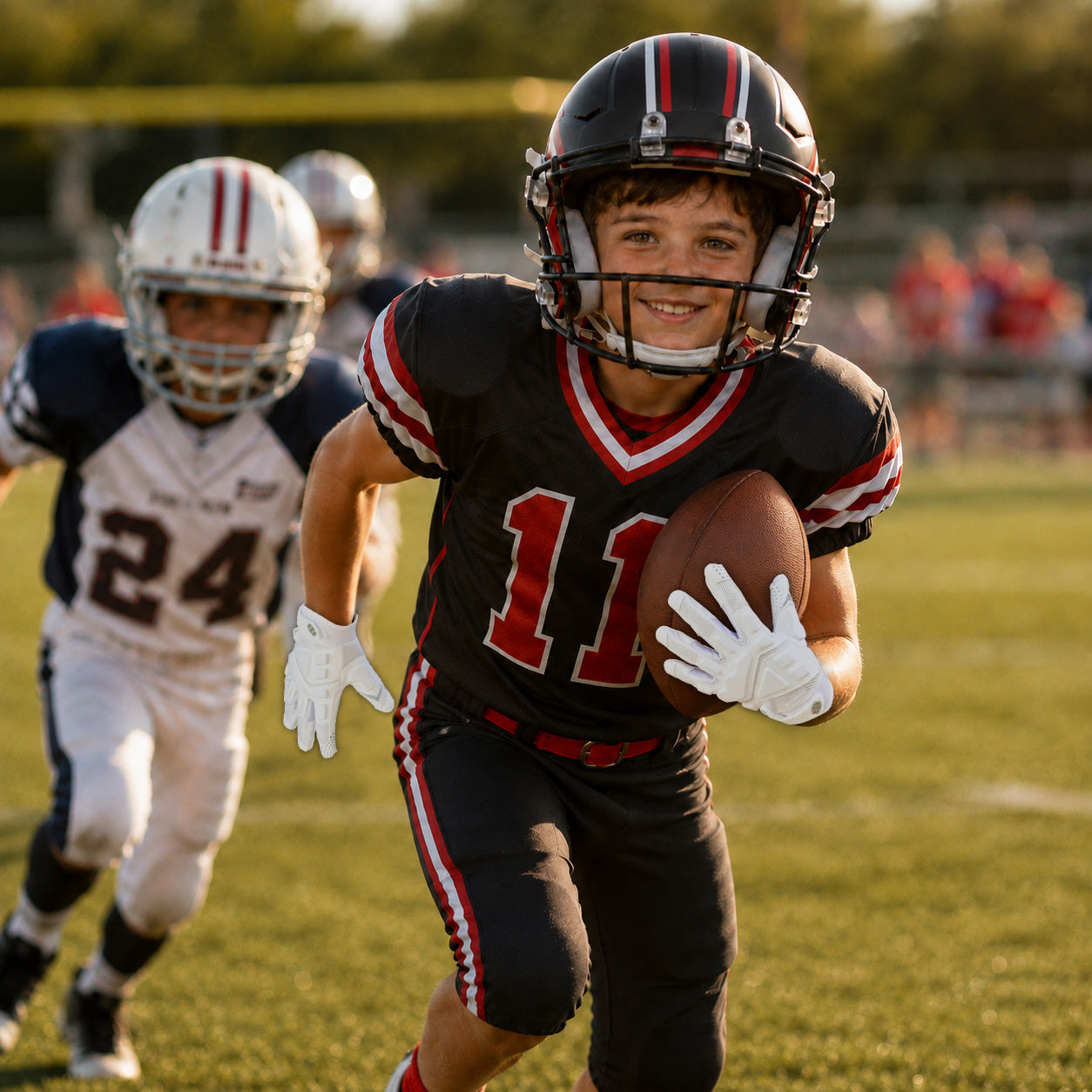 seibertron-gallery:garg-adult-youth-20260714 | Produkt:7340603179198 | Farbe:Weiß | Gruppe:Jugend | Slot:2 | Seibertron G.A.R.G 2.0 Football-Fängerhandschuhe für Jugendliche weiß Galerie 2