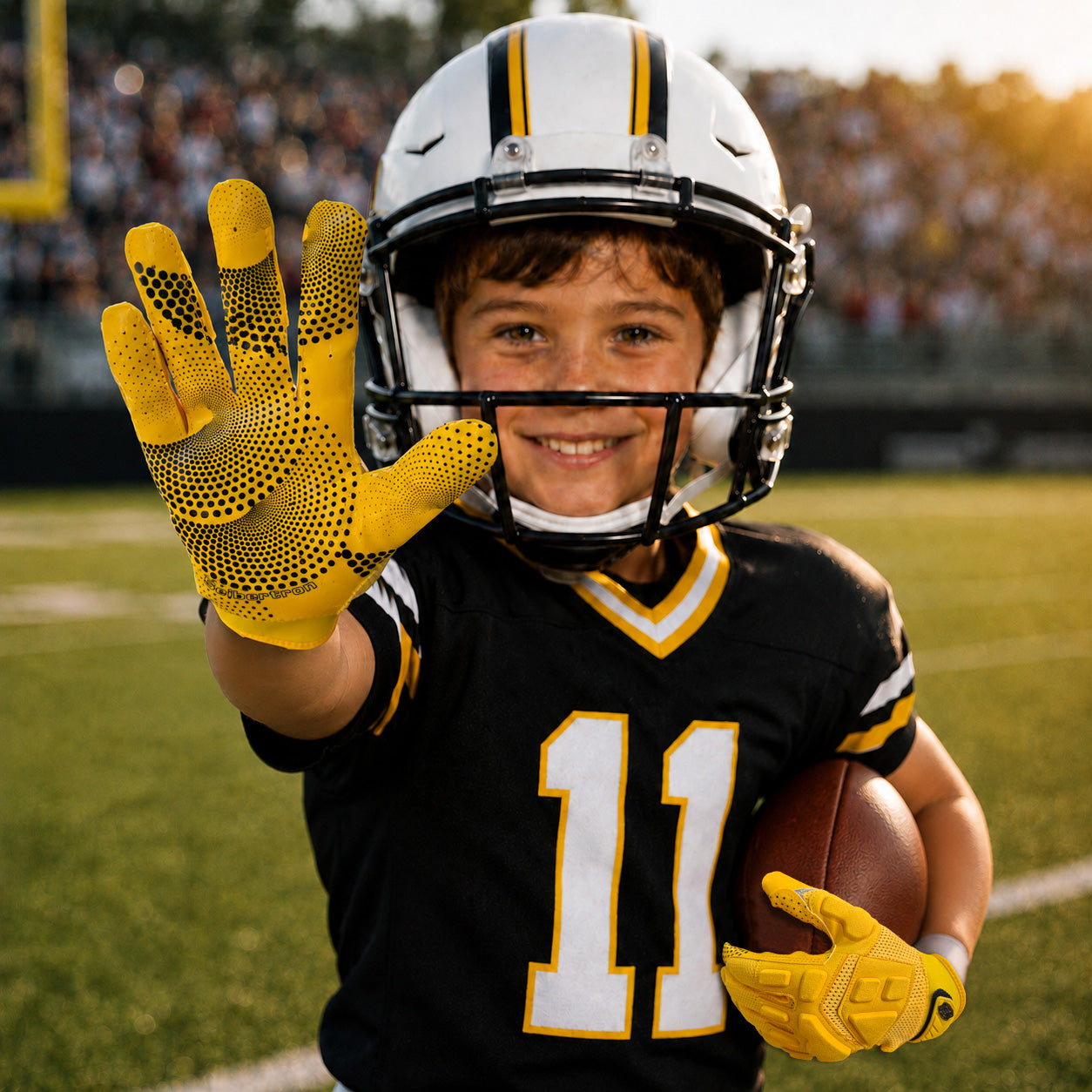 seibertron-gallery:garg-adult-youth-20260714 | Produkt:7340603179198 | Farbe:Gelb | Gruppe:Jugend | Slot:3 | Seibertron G.A.R.G 2.0 Jugend-Football-Empfängerhandschuhe gelb Galerie 3