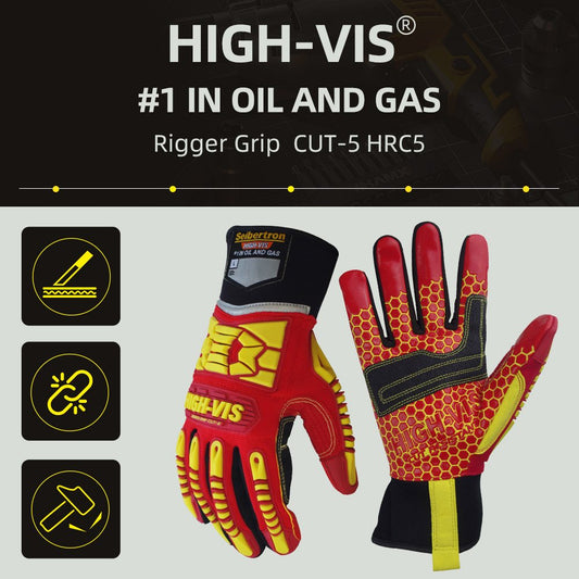 Farbe: alle | Seibertron HIGH-VIS HRC5 schnittfeste Rigger-Arbeitshandschuhe für Öl- und Gassicherheit Bild 01