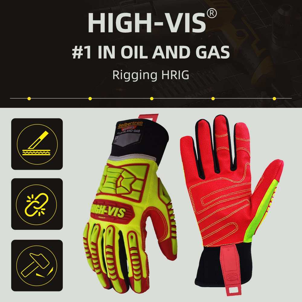 Farbe: alle | Seibertron HIGH-VIS HRIG schlagfeste, wasserabweisende Rigger-Handschuhe mit TPR-Schutz Bild 01