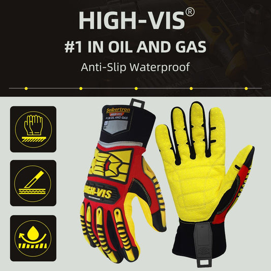 color:all | Seibertron HIGH-VIS SDXB waterproof anti-slip gloves with TPR impact protection image 01