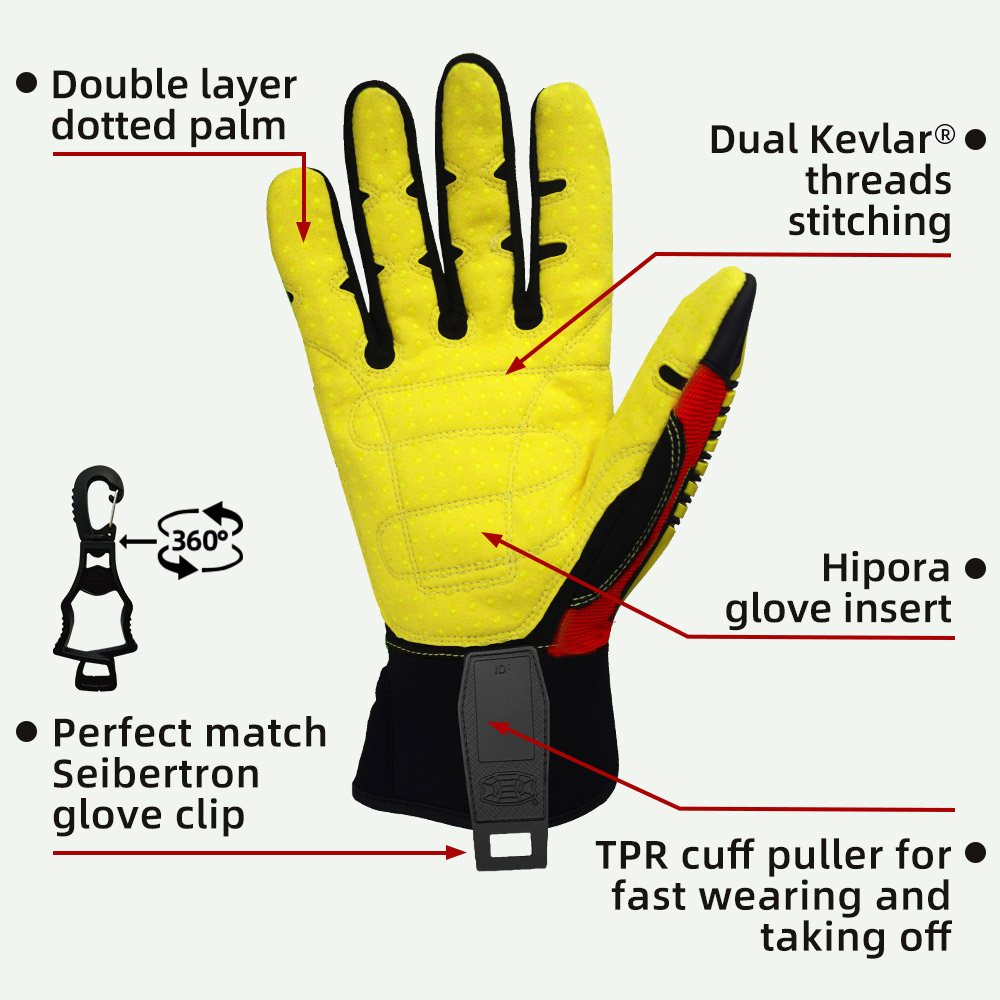 color:all | Seibertron HIGH-VIS SDXB waterproof anti-slip gloves with TPR impact protection image 03