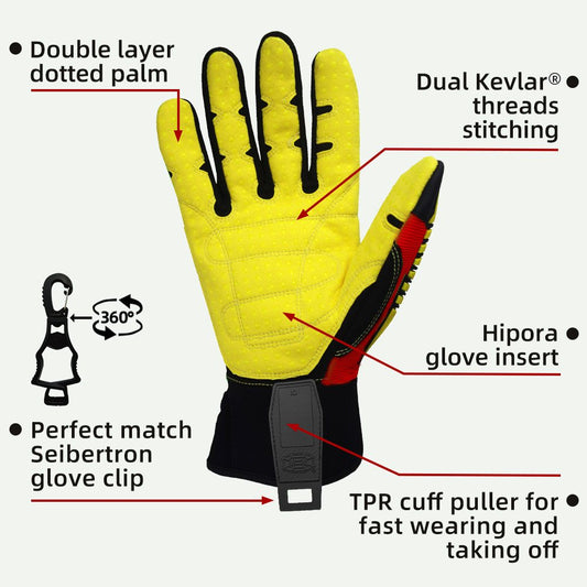 color:all | Seibertron HIGH-VIS SDXB waterproof anti-slip gloves with TPR impact protection image 03