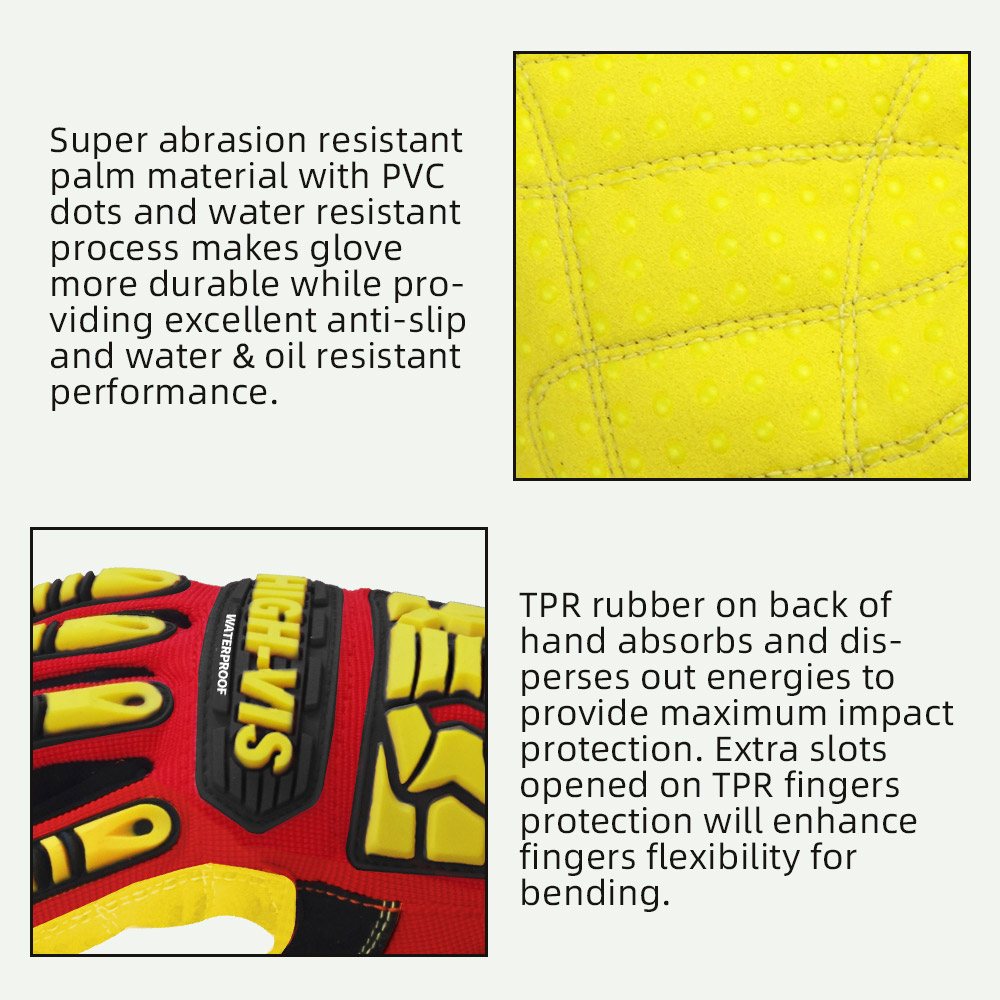 color:all | Seibertron HIGH-VIS SDXB waterproof anti-slip gloves with TPR impact protection image 05