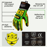 color:all | Seibertron HIGH-VIS SDXC5 cut 5 impact and puncture resistant oilfield safety gloves image 02