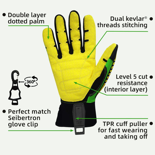 Farbe: alle | Seibertron HIGH-VIS SDXC5 Schnittschutz 5 schlag- und durchstichfeste Ölfeld-Schutzhandschuhe Bild 03