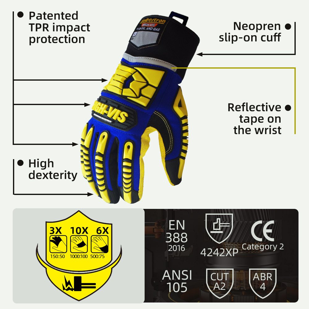 color:all | Seibertron HIGH-VIS SDXW cold weather waterproof 3M Thinsulate work gloves image 02
