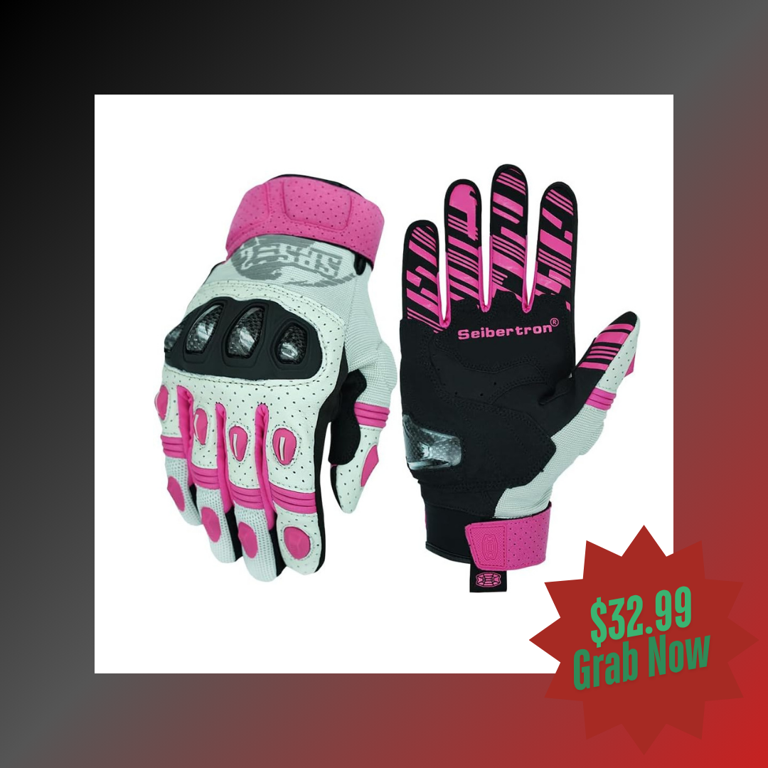 rosa Motorradhandschuhe für Damen