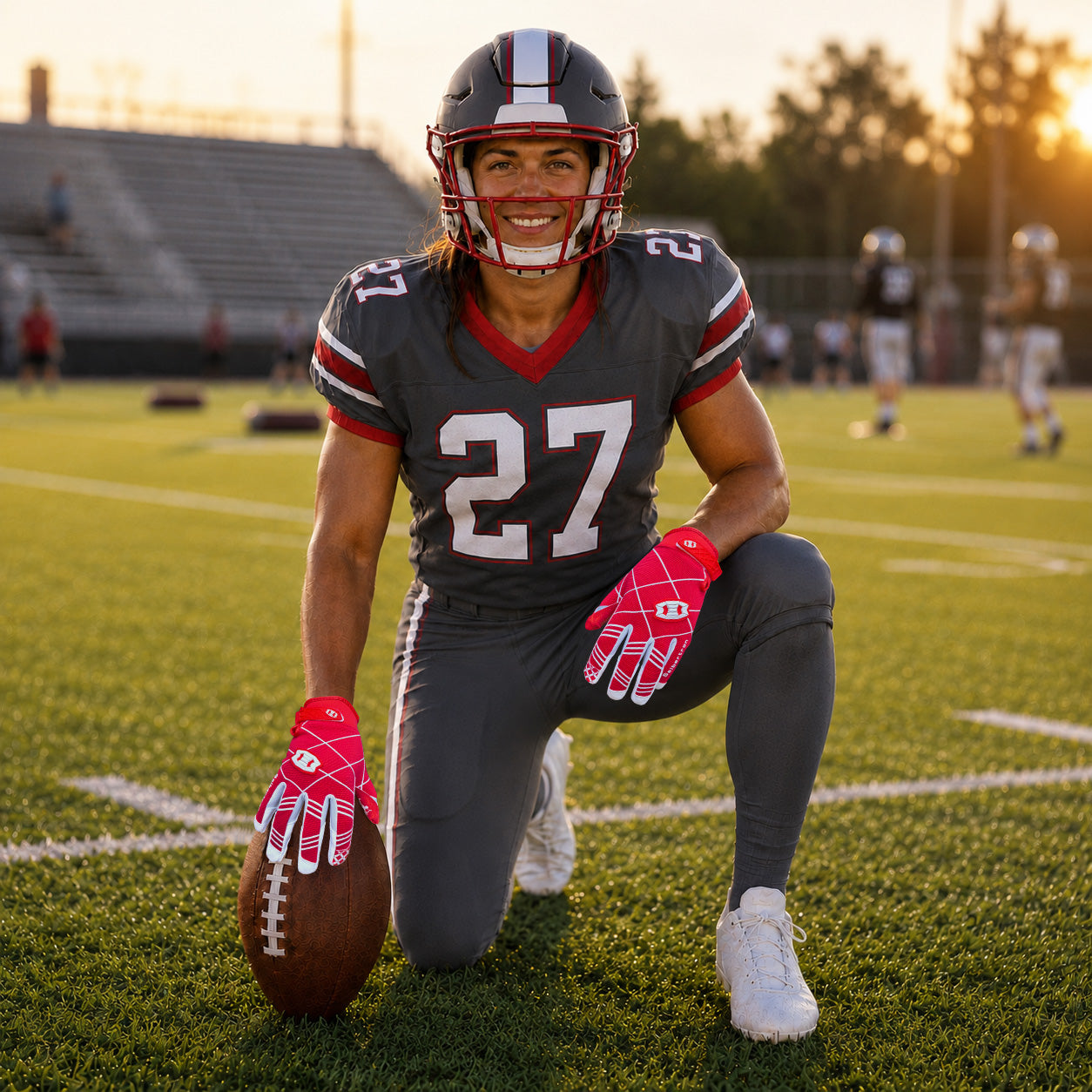 seibertron-gallery:pro3-adult-youth-zodiac-20260716 | product:8668804808894 | color:Red | group:Adult | slot:1 | Seibertron PRO 3.0 adult football receiver gloves red zodiac gallery 1