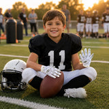 seibertron-gallery:pro3-adult-youth-zodiac-20260716 | Produkt:8668804808894 | Farbe:Weiß | Gruppe:Jugend | Slot:5 | Seibertron PRO 3.0 Football-Receiver-Handschuhe für Jugendliche, weiß, Zodiac-Galerie 5