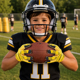 seibertron-gallery:pro3-adult-youth-zodiac-20260716 | product:8668804808894 | color:Yellow | group:Youth | slot:3 | Seibertron PRO 3.0 youth football receiver gloves yellow zodiac gallery 3