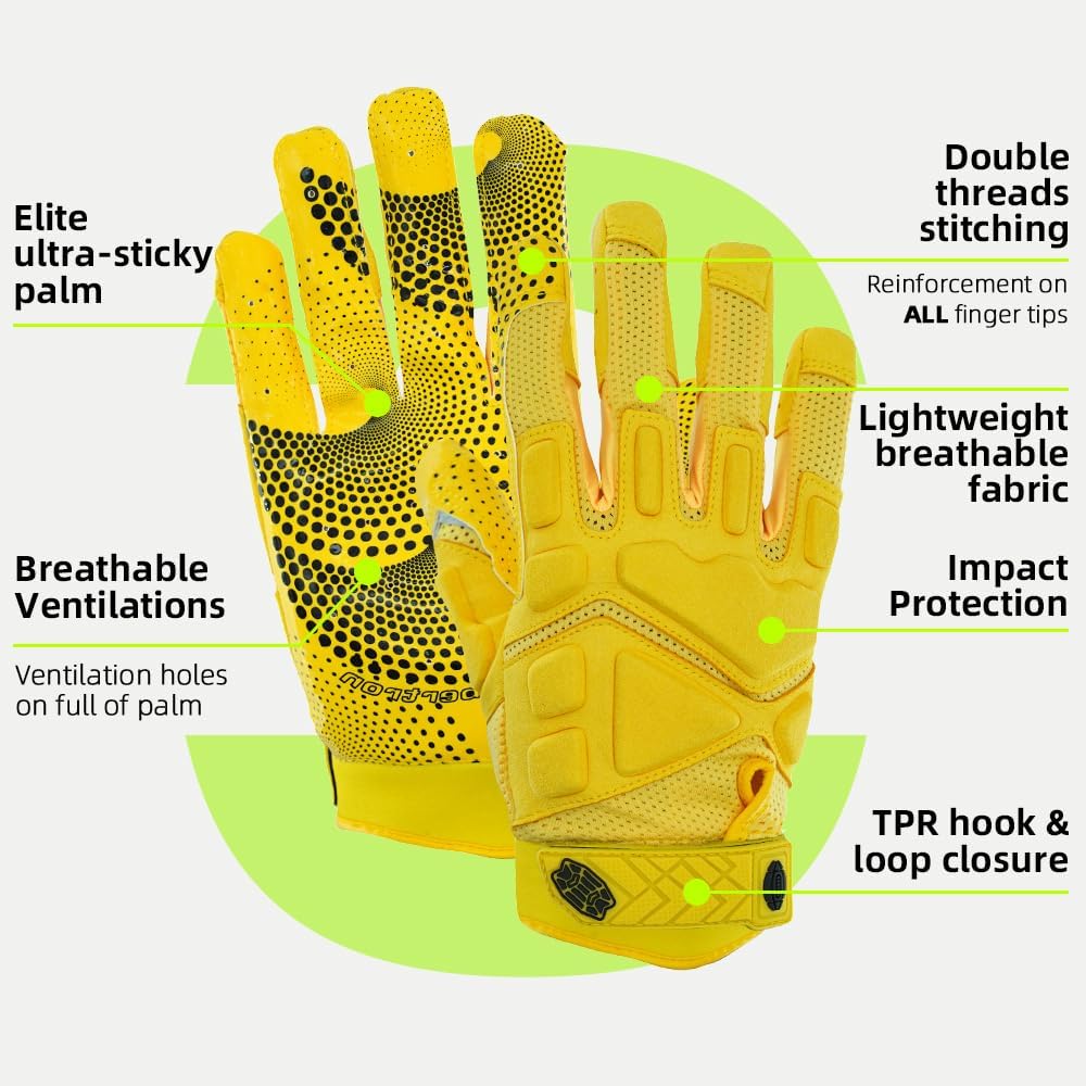 Farbe: Schwarz | Seibertron G.A.R.G 2.0 Football Receiver Handschuhe, weißer Hintergrund, Hauptbild