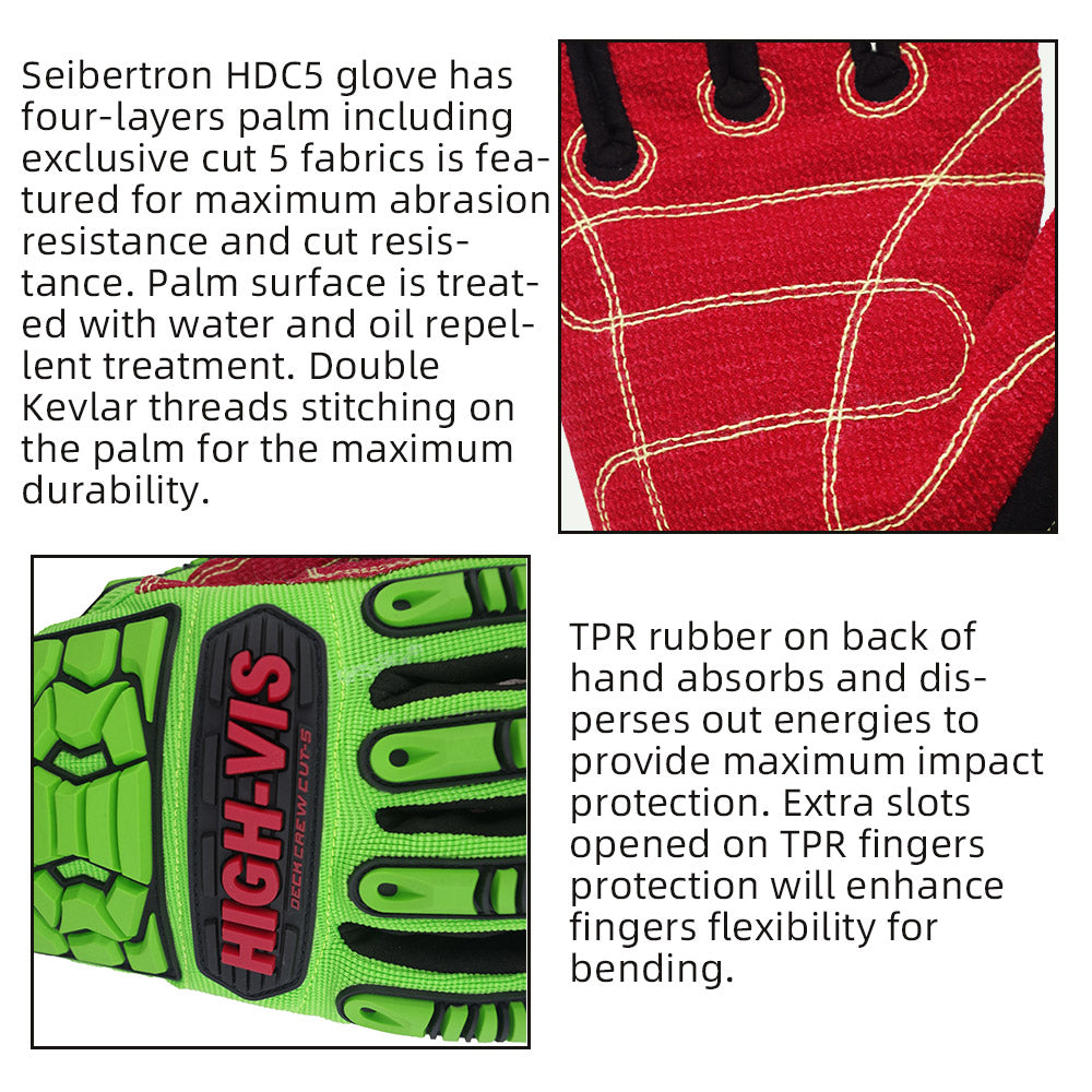 seibertron-gallery:hdc5-sicherheitshandschuhe-20260715 | Produkt:hdc5 | Farbe:Grün Rot | Slot:5 | Seibertron HIGH-VIS HDC5 Sicherheitshandschuhe Produktdetail-Panels