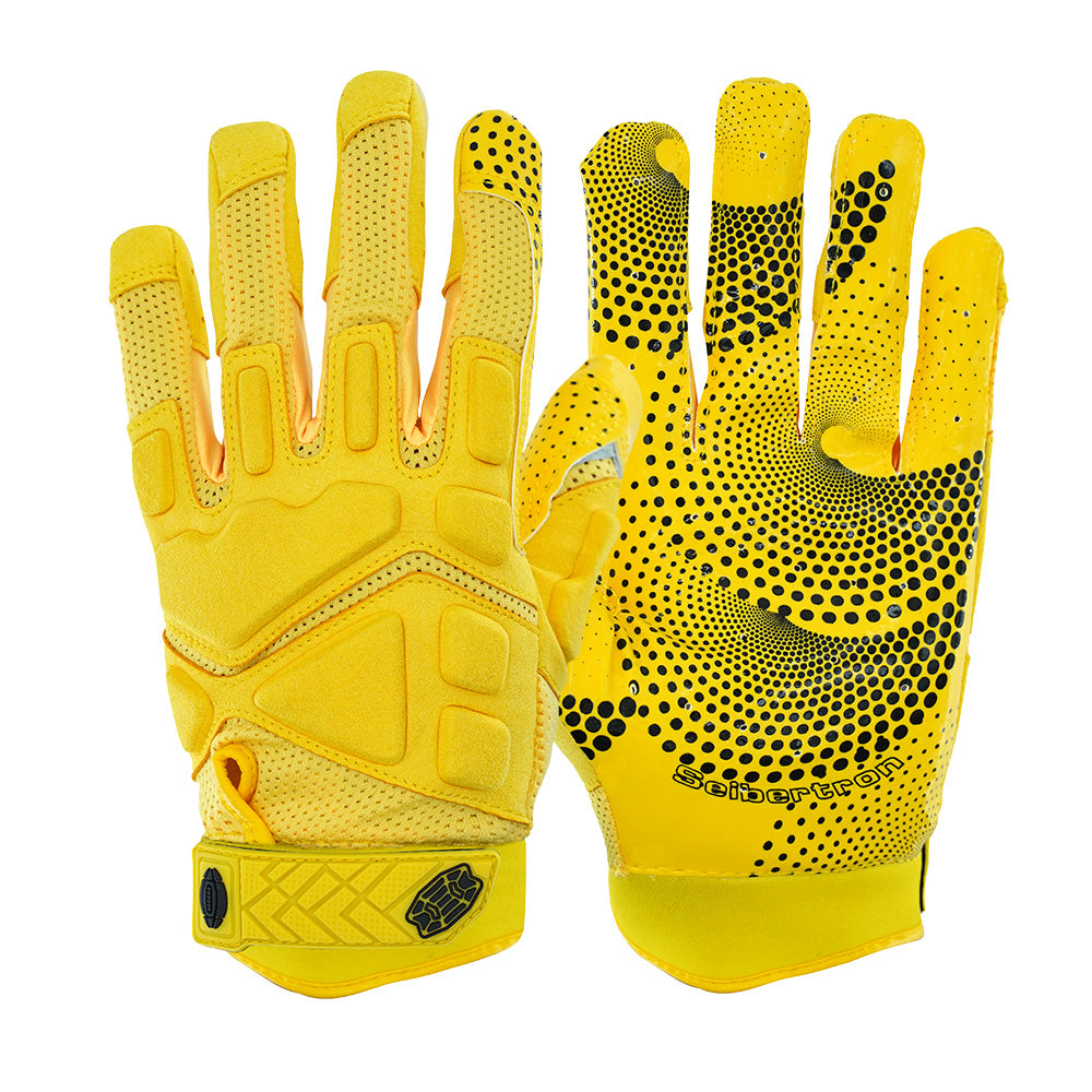 Farbe: Gelb | Seibertron H.P.I.R.G Football-Empfängerhandschuhe Hauptbild auf weißem Hintergrund