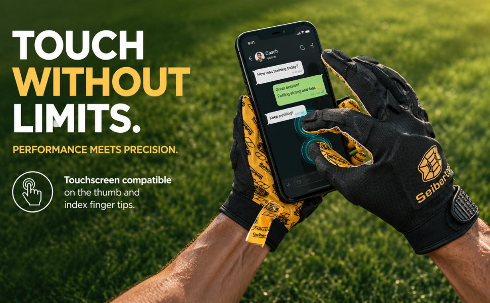 seibertron-gallery:hpirg-hp-series-20260714 | Produkt:8307911884990 | Farbe:alle | Slot:14 | Seibertron H.P.I.R.G Touchscreen-Football-Empfängerhandschuhe A plus Touchscreen-Funktionsbanner