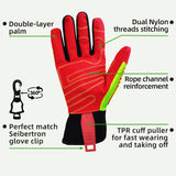 seibertron-gallery:hrig-safety-gloves-20260715 | product:hrig | color:Gelb Rot | slot:4 | Seibertron HIGH-VIS HRIG Sicherheitshandschuhe, Handfläche und Handschuhclip Detailbild