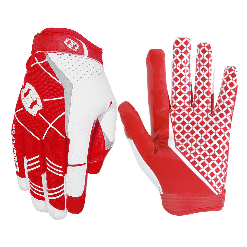 Farbe: Adult Red | Seibertron Football-Receiver-Handschuhe für Erwachsene, Hauptbild auf weißem Hintergrund