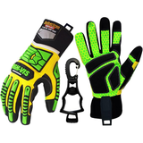 seibertron-gallery:sdxg2-plus-1-glove-clip-thumbnail-20260716 | product:sdxg2 | style:SDXG2+1 glove clip | Seibertron HIGH-VIS SDXG2 gloves with one black glove clip
